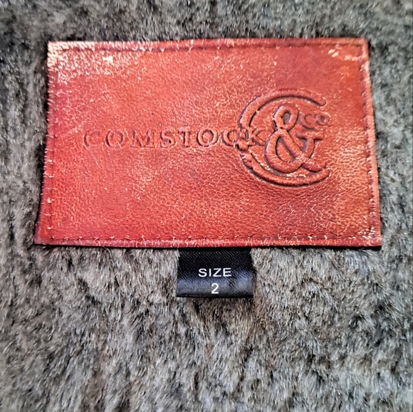 COMSTOCK & CO. HOODED WOMEN'S SIZE 2 LEATHER LONG SLEEVE LONG COAT! - Picture 3 of 7